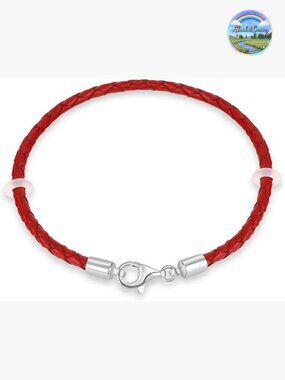 Woven Genuine Leather Bracelet with 925 Silver Lobster Clasp, Unisex